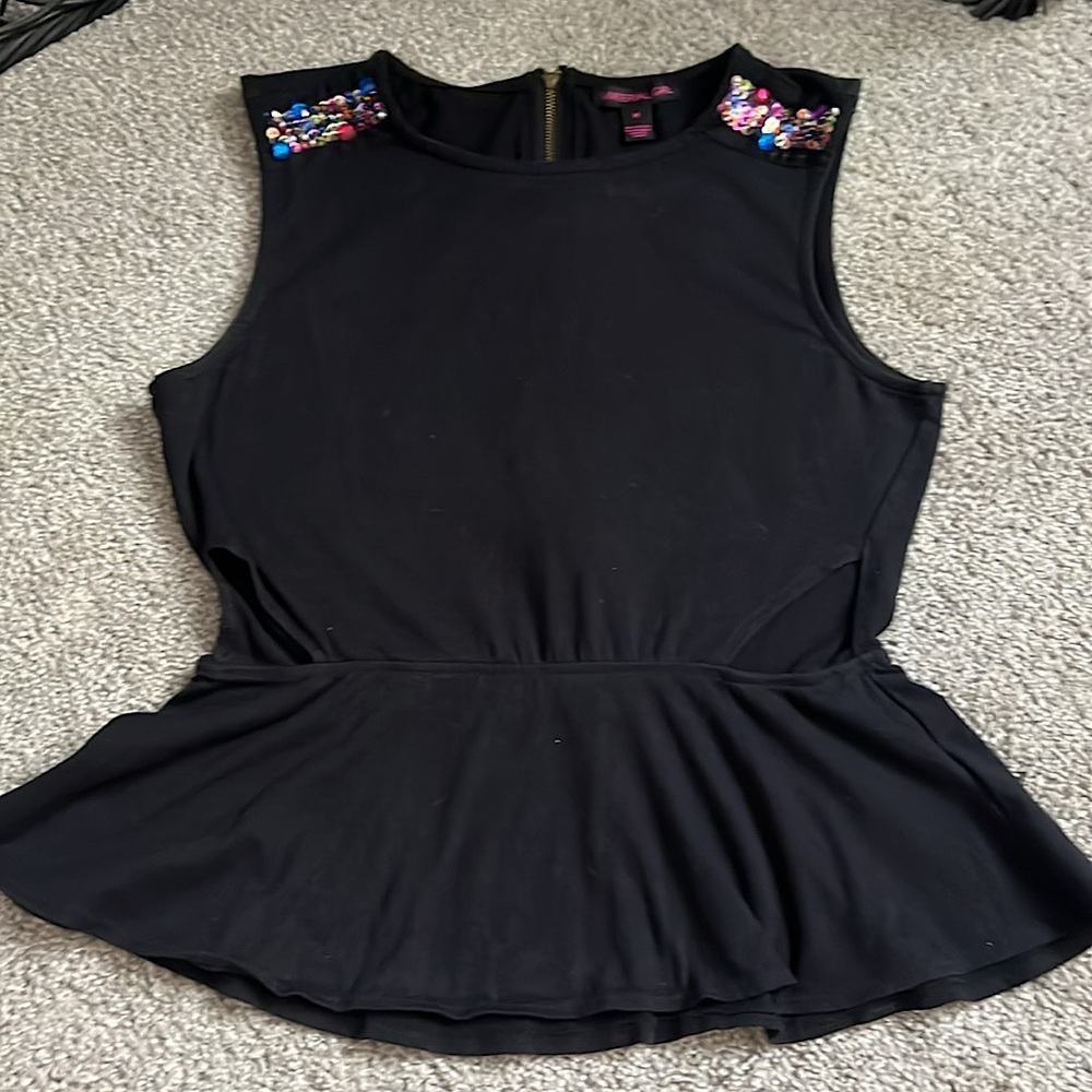 Black party shirt with front cutouts